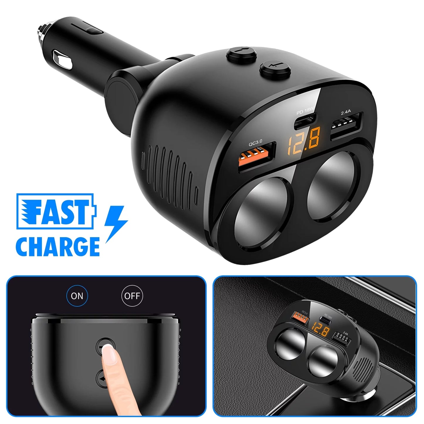 Cargador de Autos 4 Funciones