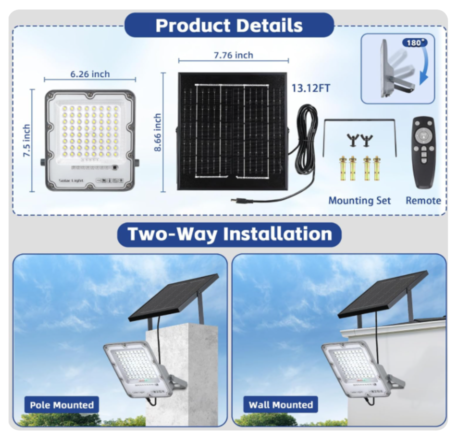 Lampara Solar 100 W