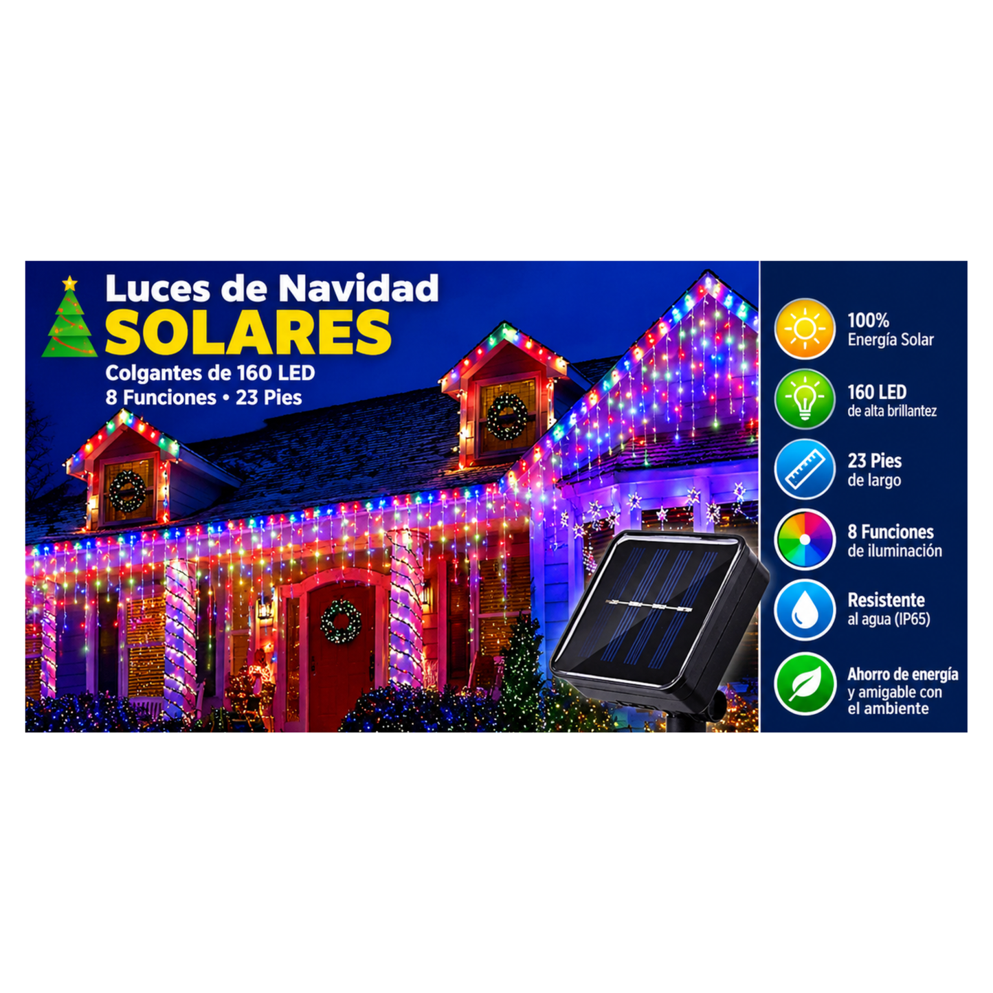 Solar Icicle String Lights RGB
