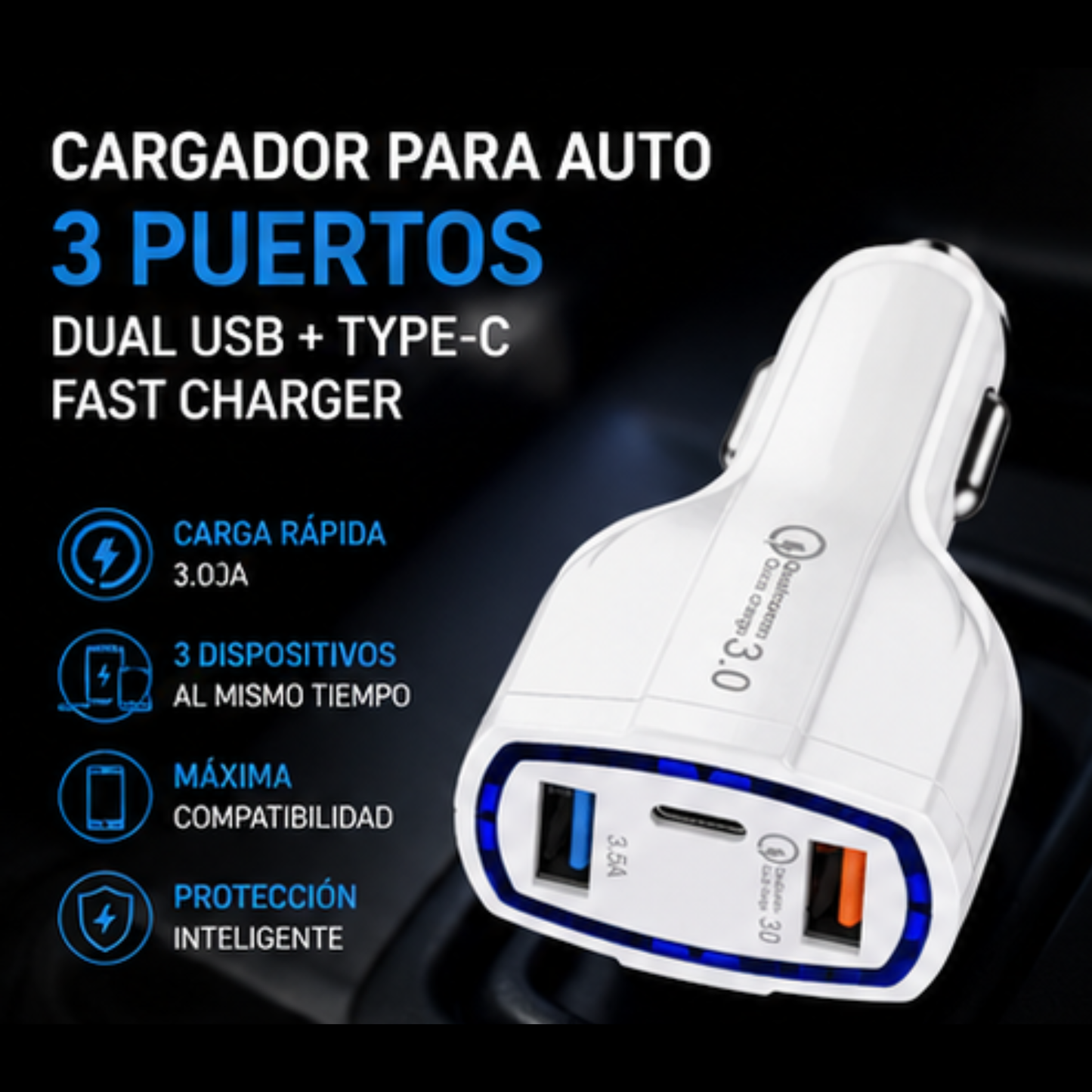 Caja de Cargadores de Auto 7A