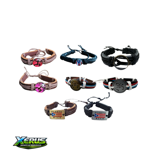 Paquete de Pulseras Cuero PR