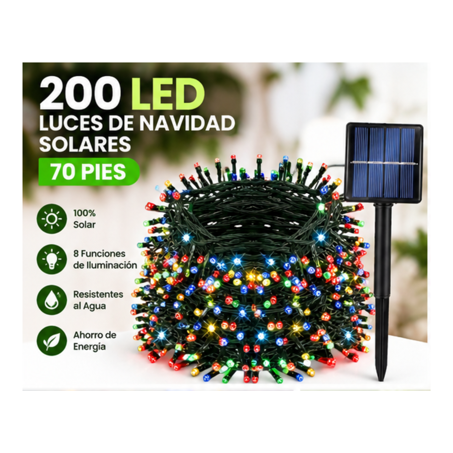Luces de Navidad Solar 200 LED