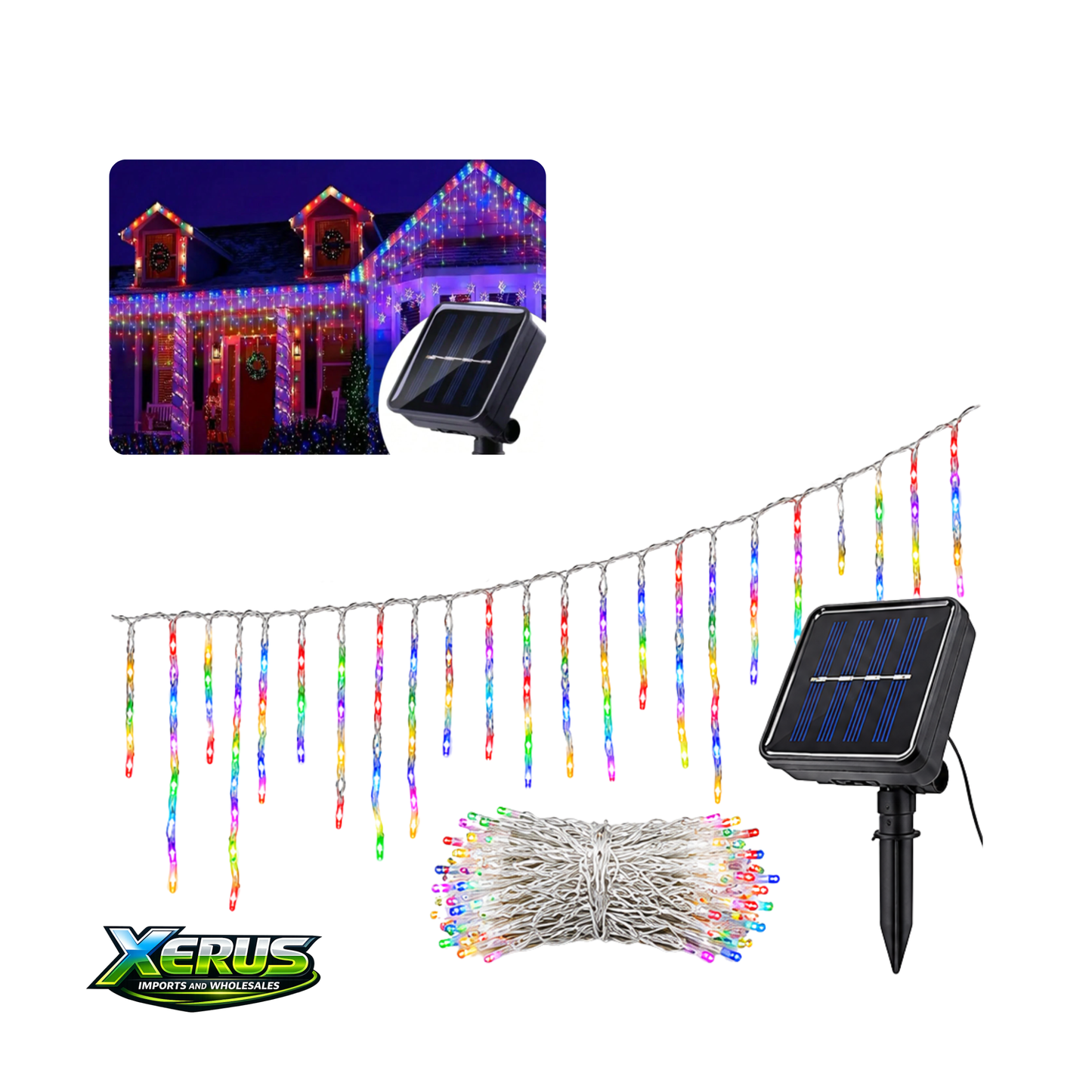 Solar Icicle String Lights RGB