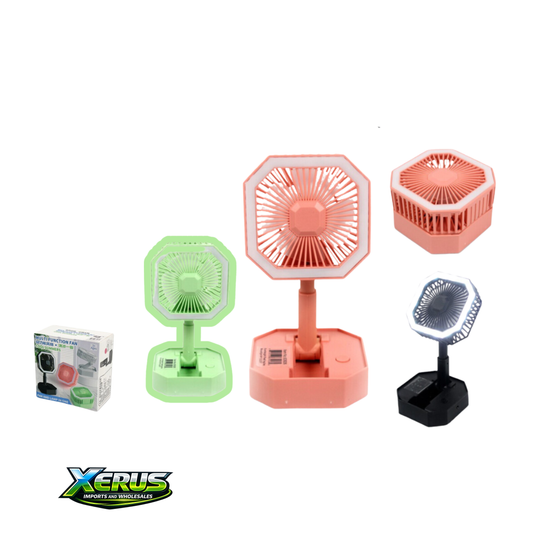 Abanico Recargable con Lampara LED