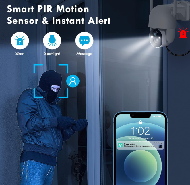 Camara De Seguridad Solar PTZ VICOHOME
